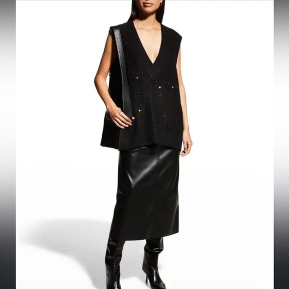 AUTUMN CASHMERE Sequin-embellished cashmere-blend vest - Picture 3 of 10